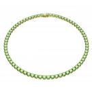 Swarovski Green Crystal and Gold Matrix Tennis Necklace