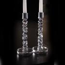 Orrefors Carat 9 1/2" Crystal Candlestick, Pair