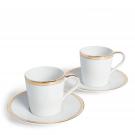Ralph Lauren China Wilshire Espresso Cup and Saucer, Pair, Gold