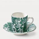 Ralph Lauren Faded Peony Espresso Cup and Saucer, Green