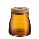 Kosta Boda Bruk Jar with Cork Amber, Medium