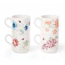 Lenox Butterfly Meadow Flutter China Mugs Set Of Four