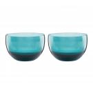 Lenox Sprig And Vine Dinnerware 4.5"D Glass Dip Bowl Turquoise Pair