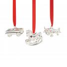 Reed And Barton Silver Christmas Toy Ornaments, Set Of 3