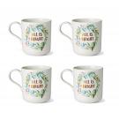 Lenox China French Perle Berry All Is Calm Mugs, Set Of 4