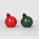 Kate Spade Lenox 2022 Christmas Ornament Salt and Pepper Set, Merry and Bright