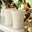 Belleek China Claddagh Coffee Mugs, Pair