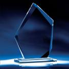 Crystal Blanc, Personalize! 6" Crystal Summit Award w/ wood base