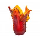 Daum Magnum Tulip Vase in Amber, Limited Edition