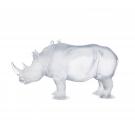 Daum Rhinoceros in White by Jean-Francois Leroy, Limited Edition Sculpture