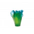 Daum 6.7" Ginkgo Vase in Green