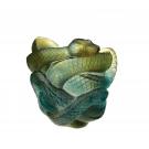 Daum 8.6" Snake Vase in Green and Grey 8, Limited Edition