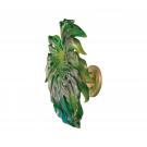 Daum Small Long-Fixture Monstera Wall Leaf in Green by Emilio Robba, Sconce