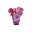 Daum 6.7" Rose Passion Vase in Red and Purple