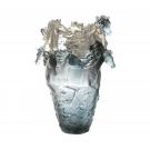 Daum 19.7" Horse Vase in Blue and Grey, Limited Edition