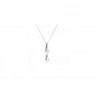 Daum Eclipse Crystal Double Pendant Necklace in White