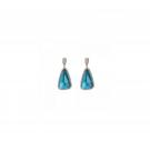 Daum Eclat de Daum Crystal Earrings in Celadon Blue