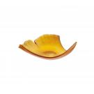 Daum 13" Ginkgo Leaf Bowl in Amber