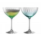 Galway Erne Cocktail, Saucer Champagne Pair in Aqua