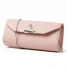 Galway Leather Clutch, Pink