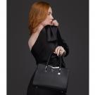 Galway Leather Top Handle Handbag, Black