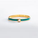Halcyon Days Cabochon Pearl, Hinged Bangle Turquoise, Gold