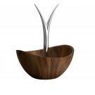 Nambe Metal and Wood 11 1/2" Gourmet Fruit Tree Bowl