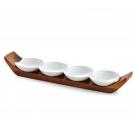 Nambe Wood and Porcelain Quatro Snack and Serve Set