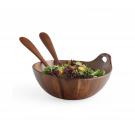 Nambe Portables Wood Salad Bowl with Servers