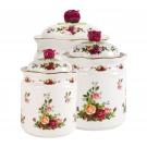 Royal Albert China Old Country Roses Canisters, Set of 3