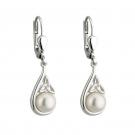 Cashs Ireland, Sterling Silver and Pearl Trinity Knot Earrings
