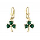 Cashs Ireland, Gold Plated Shamrock and Crystal Drop Earrings