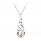 Cashs Ireland, Sterling Silver and Pearl Celtic Knot Pendant