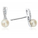 Waterford Jewelry Sterling Silver Pearl Pearrings With Stone Set Crossover Top