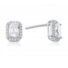 Waterford Jewelry Sterling Silver Earrings With Emerald Cut Centre Stones