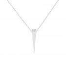 Waterford Jewelry Sterling Silver Pendant White Inverted Triangle With Crystal Top