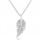 Waterford Jewelry Sterling Silver Pendant White Crystal Leaf