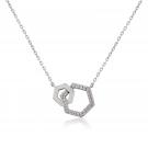 Waterford Jewelry Sterling Silver Double Hexagon Pendant