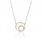 Waterford Jewelry Sterling Silver Double Open Circle With 14ct Rose Gold