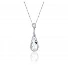 Waterford Jewelry Sterling Silver Large Stone Set Pear Drop Pendant