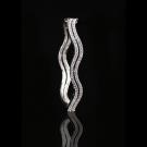 Cashs Ireland, Crystal Pave Sterling Silver Double Wave Hinged Bracelet