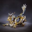 Lladro High Porcelain, Great Dragon Sculpture. Limited Edition. Golden Lustre