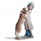 Lladro Classic Sculpture, A Warm Welcome Dog Figurine