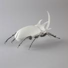 Lladro Design Figures, Rhinoceros Beetle Figurine. Matte White