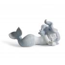 Lladro Classic Sculpture, Day Dreaming At Sea Mermaid Figurine