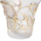 Lalique Hirondelles 11.5" Flared Gold Vase
