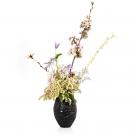 Lalique Feuilles 6.5" Vase, Black