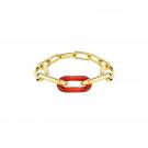 Lalique Empreinte Animale Bracelet Chain Red, 18K Yellow Gold Plated L