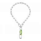 Lalique Empreinte Animale Necklace Chain Green, Silver