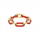 Lalique Empreinte Animale Bracelet 6 Crystals Red, 18K Yellow Gold Plated